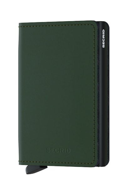 Secrid δερμάτινο πορτοφόλι SM.GREEN.BLACK-Green.Blac