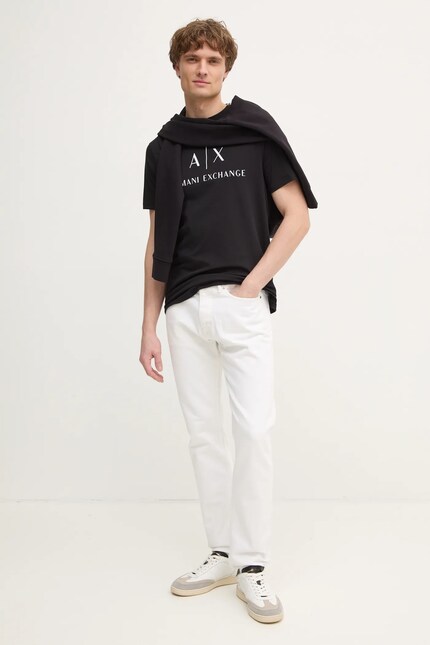 Кофта Armani Exchange мужская цвет чёрный с принтом | ANSWEAR.ua