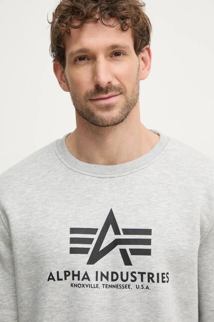 Alpha Industries sweatshirt Basic Sweater men's gray color