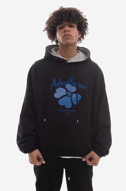 ADER ERROR パーカー フーディ プルオーバー ブラック M Ader Error sweatshirt men's black color at PRM US