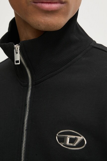 Кофта Diesel S-GINNI-ZIP-OD SWEAT-SHIRT мужская цвет чёрный с