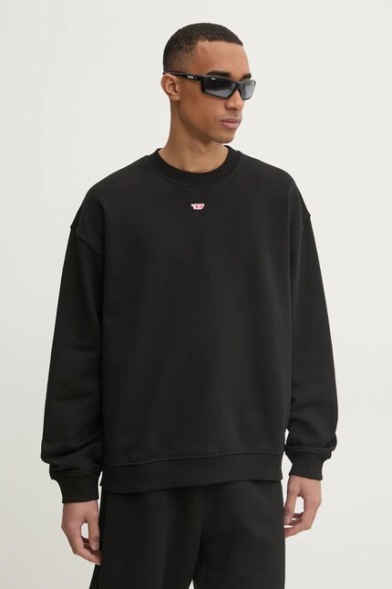 Кофта Diesel S-BOXT-D SWEAT-SHIRT мужская цвет чёрный однотонная