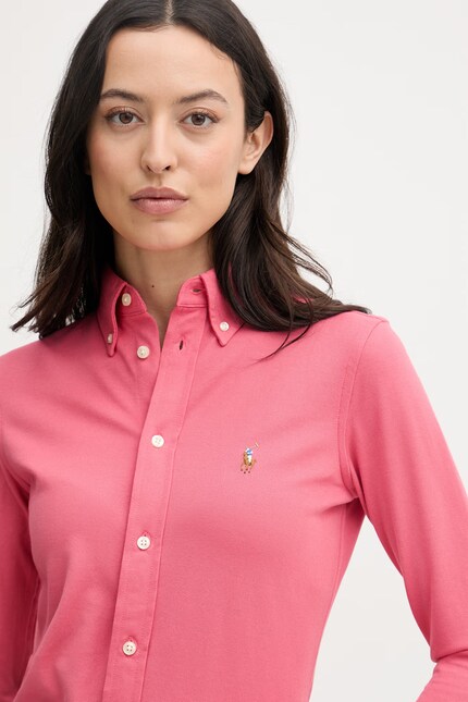 Polo Ralph Lauren oxford shirt cotton Women's pink plain 211924258