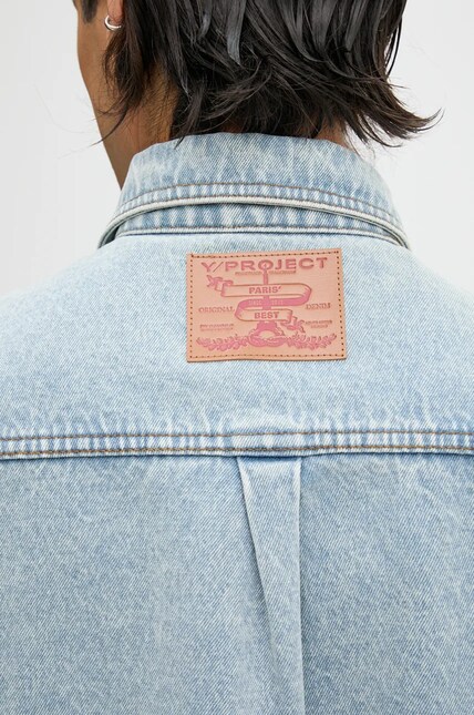 Y/Project denim jacket EVERGREEN SNAP OFF DENIM SHIRT blue color