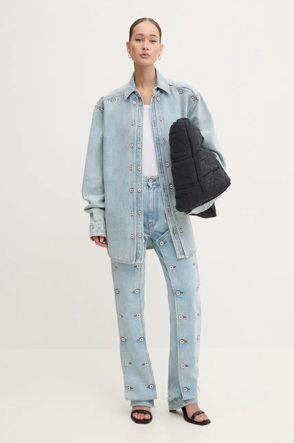 Y/Project denim jacket EVERGREEN SNAP OFF DENIM SHIRT blue color