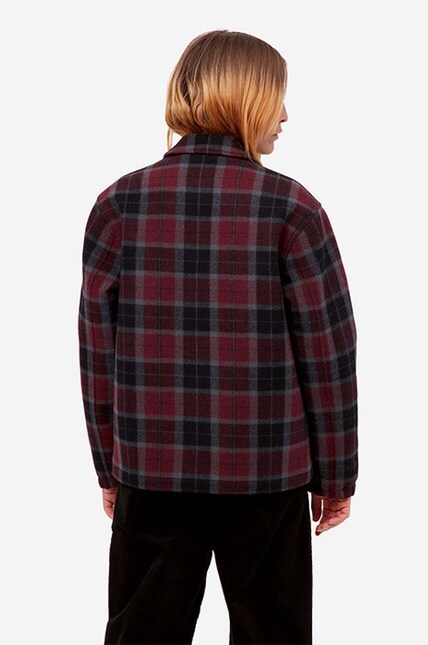 Carhartt WIP wool jacket Blaine Jacket red color at PRM US