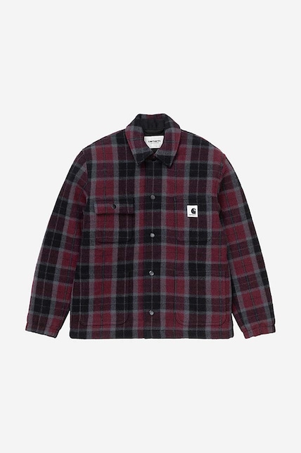 Carhartt WIP wool jacket Blaine Jacket red color at PRM US