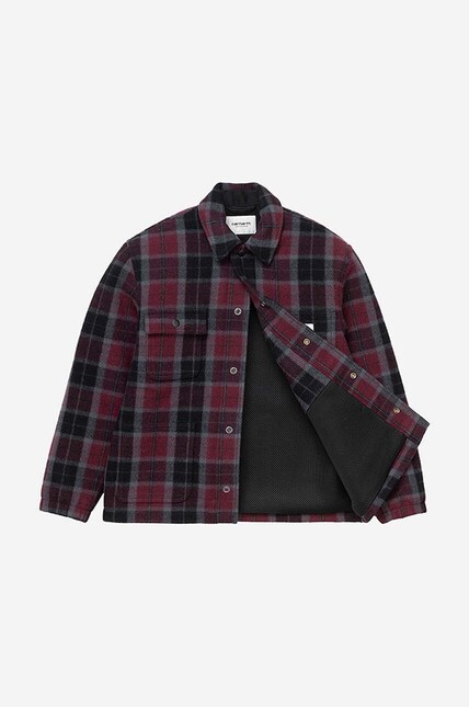 Carhartt WIP wool jacket Blaine Jacket red color at PRM US