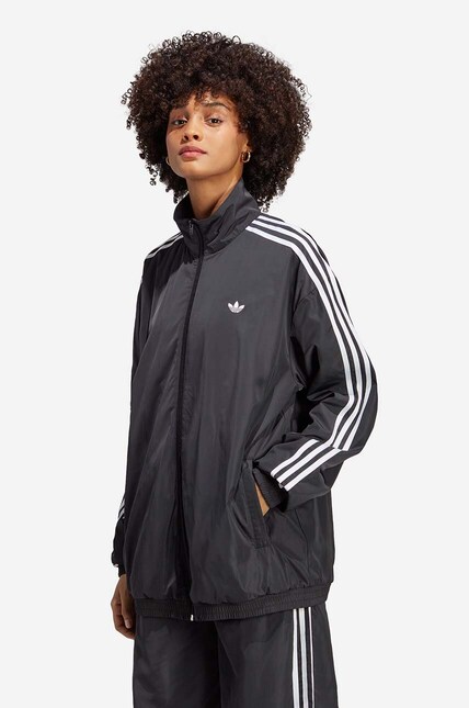 adidas jacket Oversized TP women's black color at PRM US