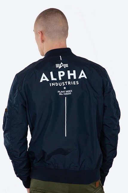 Alpha Industries bomber jacket MA-1 TT Glow In The Dark mens navy blue  color at PRM US