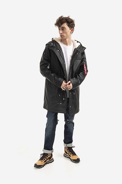 Alpha Industries rain jacket Raincoat Tl men's black color at PRM US Alpha Industries rain jacket Raincoat Tl men's black color at PRM US