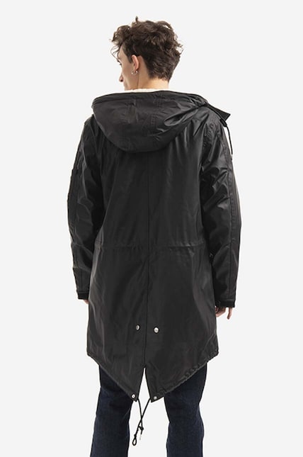 Alpha Industries rain jacket Raincoat Tl men's black color at PRM US