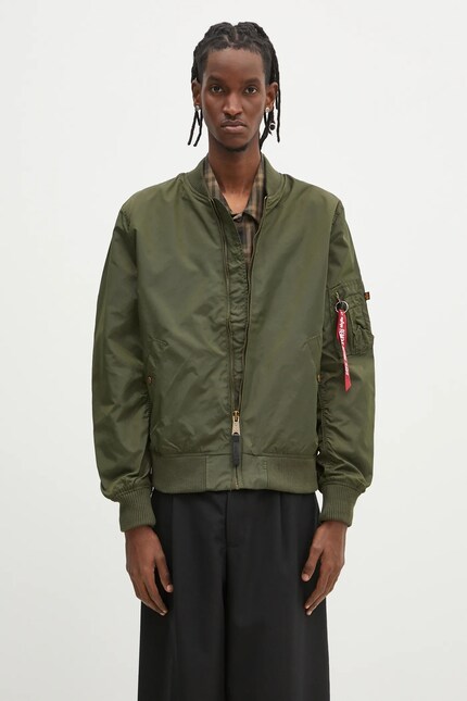 Alpha Industries bomber jacket MA-1 TT men's green color