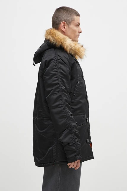 Alpha Industries jacket PARKA N3B VF 59 men's black color
