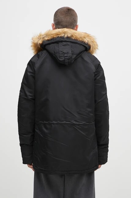 Alpha Industries jacket PARKA N3B VF 59 men's black color