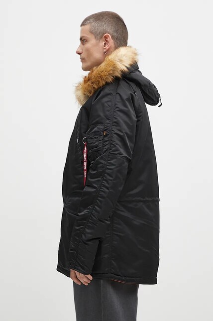 Alpha Industries jacket PARKA N3B VF 59 men's black color