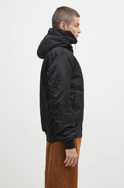 Alpha Industries jacket MA-1 Hooded men's black color 158104.03 at