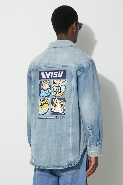 Evisu denim jacket men's blue color at PRM US