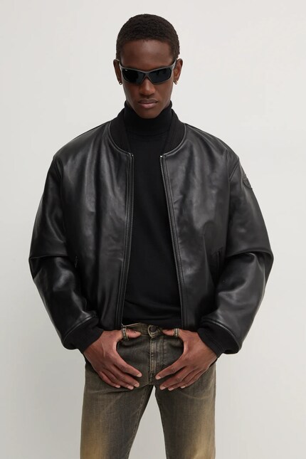 d*4様 archive diesel flare sleeve jacket Кожаная куртка Diesel L-KHAN мужская цвет чёрный переходная