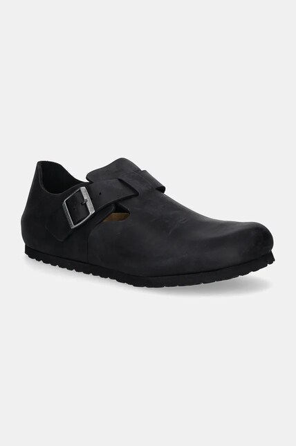 Birkenstock nubuck half-shoes London black color at PRM US