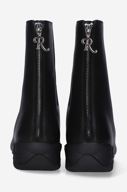 Кожаные полусапоги Raf Simons Solaris Hight мужские цвет чёрный