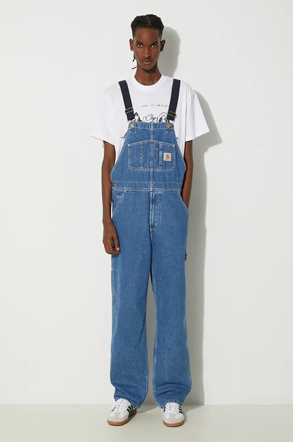 Carhartt WIP cotton overalls Bib Overall black color at PRM US