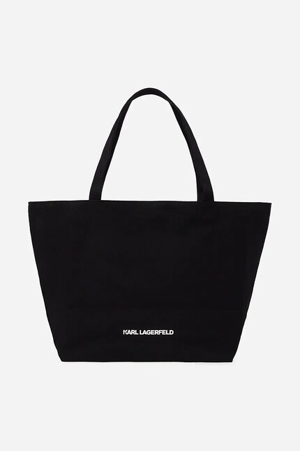 Karl Lagerfeld geantă de bumbac IKON culoarea negru, A2W50027