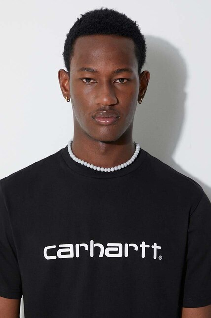 Хлопковая футболка Carhartt WIP Script T-Shirt цвет чёрный с
