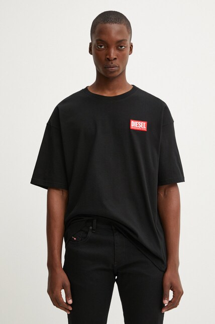 Diesel tricou din bumbac T-BOXT-LAB barbati, culoarea negru, cu