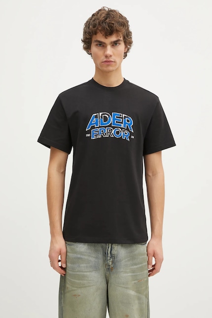 Ader Error t-shirt men's black color with an application