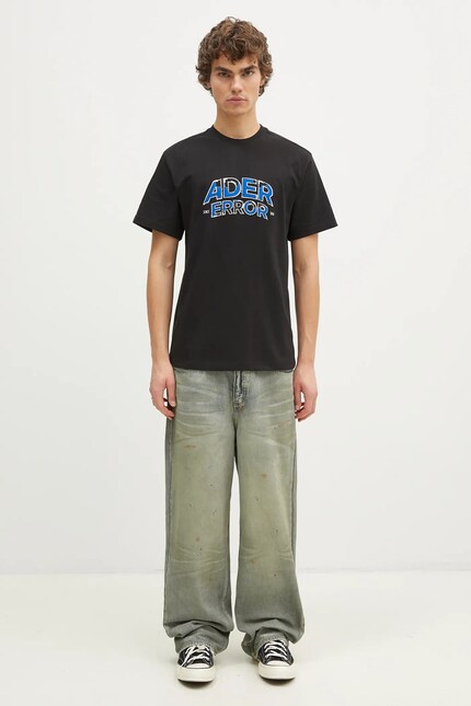 Ader Error t-shirt men's black color with an application