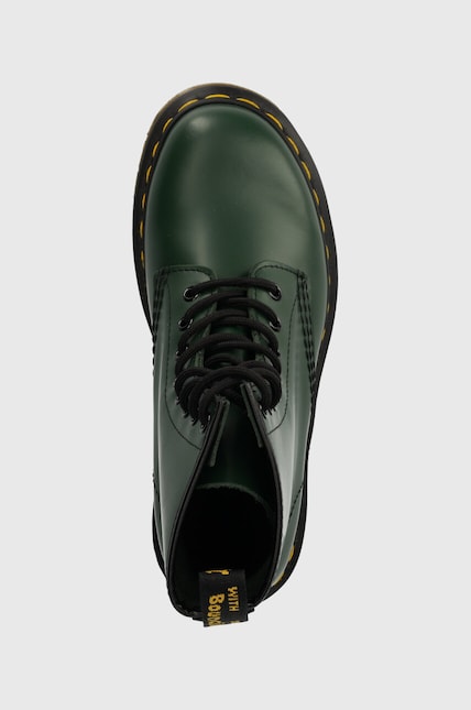 Dr. Martens leather biker boots 1460 women's green color at PRM US