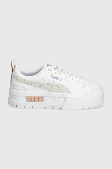 Puma sneakers Mayze Lth culoarea alb, cu platformă 381983 | ANSWEAR.ro