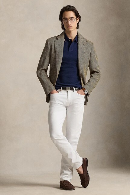 Поло Polo Ralph Lauren мужское цвет синий гладкий | ANSWEAR.ua