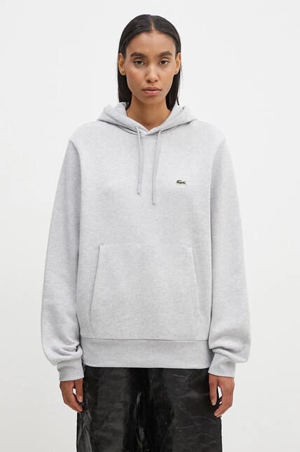 Lacoste hoodie cotton gray SH9623 at PRM US