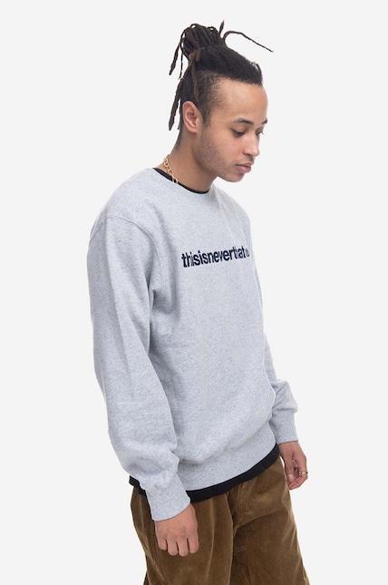 thisisneverthat cotton sweatshirt T-Logo Crewneck men's gray color