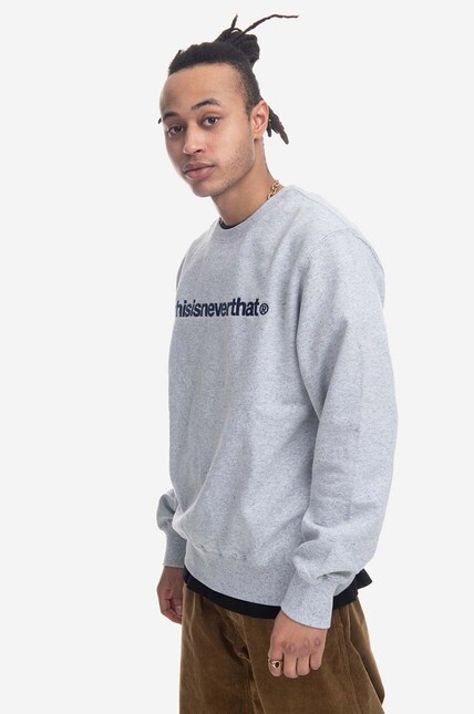 thisisneverthat cotton sweatshirt T-Logo Crewneck men's gray color
