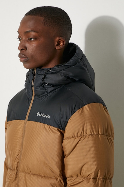 Columbia jacket Puffect Hooded Jacket men's brown color 2008413 at