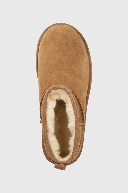 Замшевые сапоги UGG W Classic Ultra Mini Platform цвет коричневый