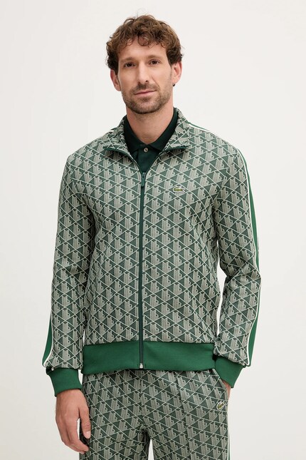 Кофта Lacoste цвет зелёный узор SH1368 | ANSWEAR.ua