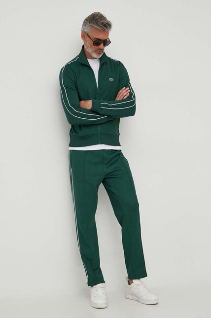 Lacoste кофта на замке мужская зелёная SH1457 | ANSWEAR.ua