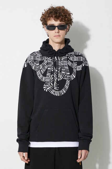 Хлопковая кофта Marcelo Burlon Snake Wings мужская цвет чёрный с