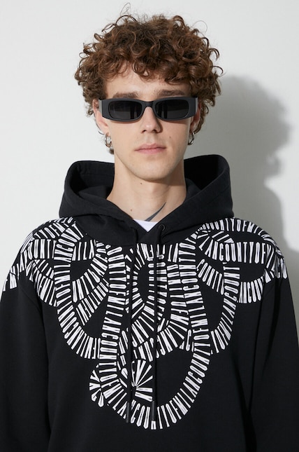 Хлопковая кофта Marcelo Burlon Snake Wings мужская цвет чёрный с