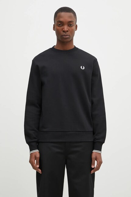 Хлопковая кофта Fred Perry мужская цвет чёрный однотонная M7535