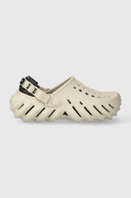 ココ Crocs papuci Echo Clog femei, culoarea bej, cu platformă 207937