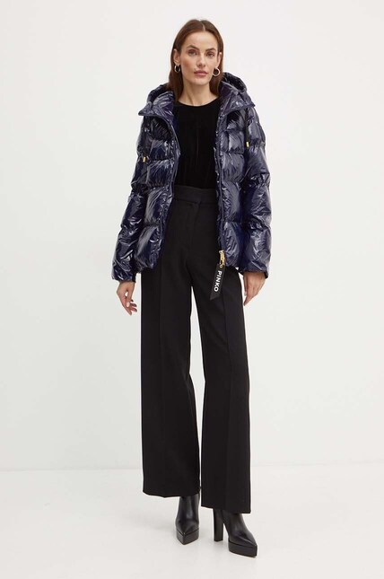 美品 PINKO ピンコ ダウン コート ネイビー 40 STUDIO PICONE（スタジオピッコーネ） ダウンコート ダウンジャケット