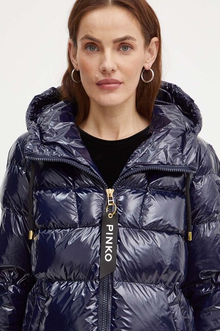 Pinko geaca femei, culoarea albastru marin, de iarna | ANSWEAR.ro