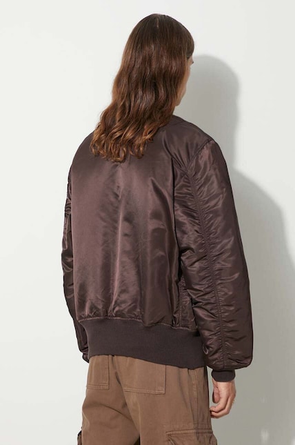 Alpha Industries reversible bomber jacket MA-1 men's brown color