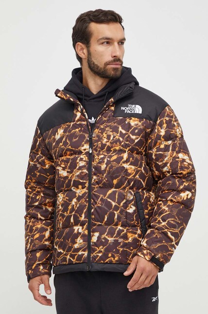 The North Face geacă de puf Lhotse Jacket bărbați, culoarea maro