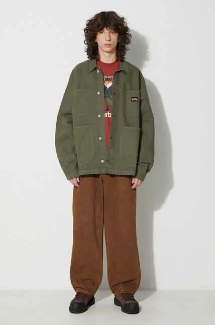 Stan Ray denim jacket COVERALL JACKET (UNLINED) men's green color